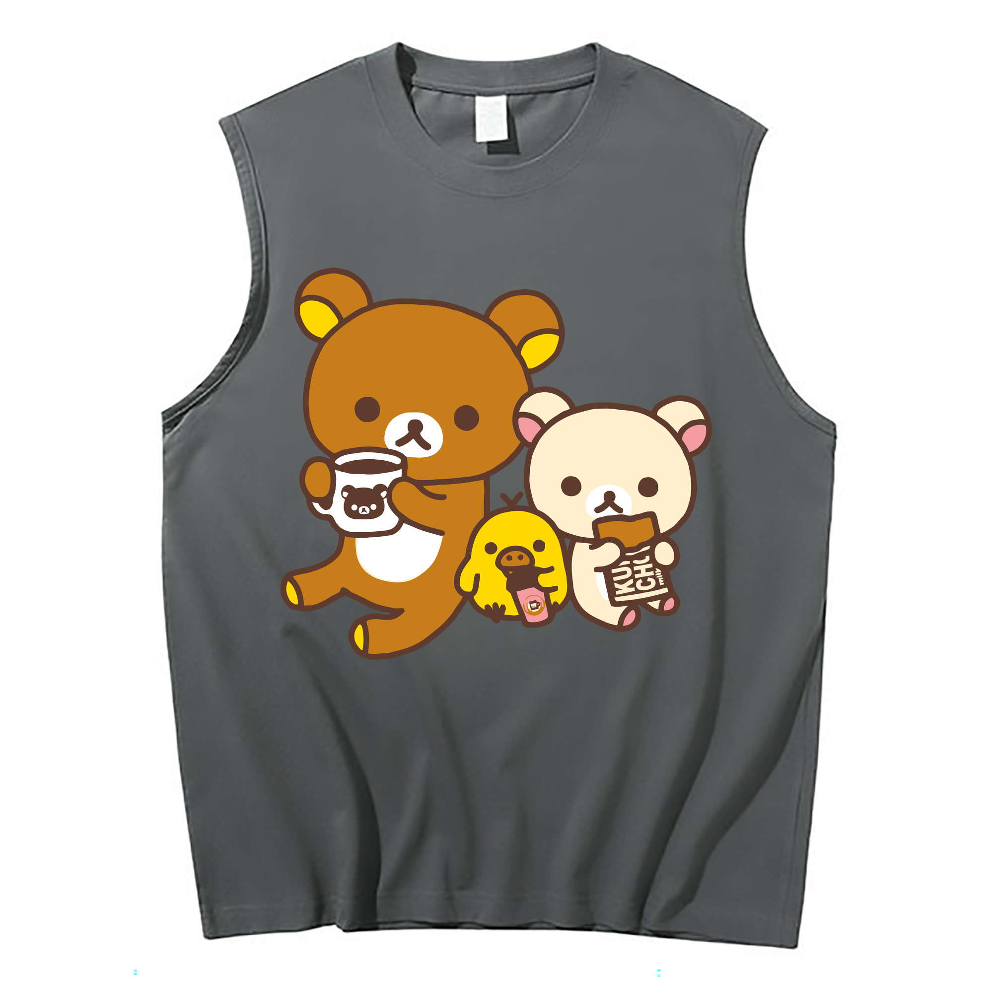 （画像用） リラックマ リラックマ キイロイトリ Rilakkuma Korilakkuma Kiiroitori コットン100％タンクトップ（フロントプリント）